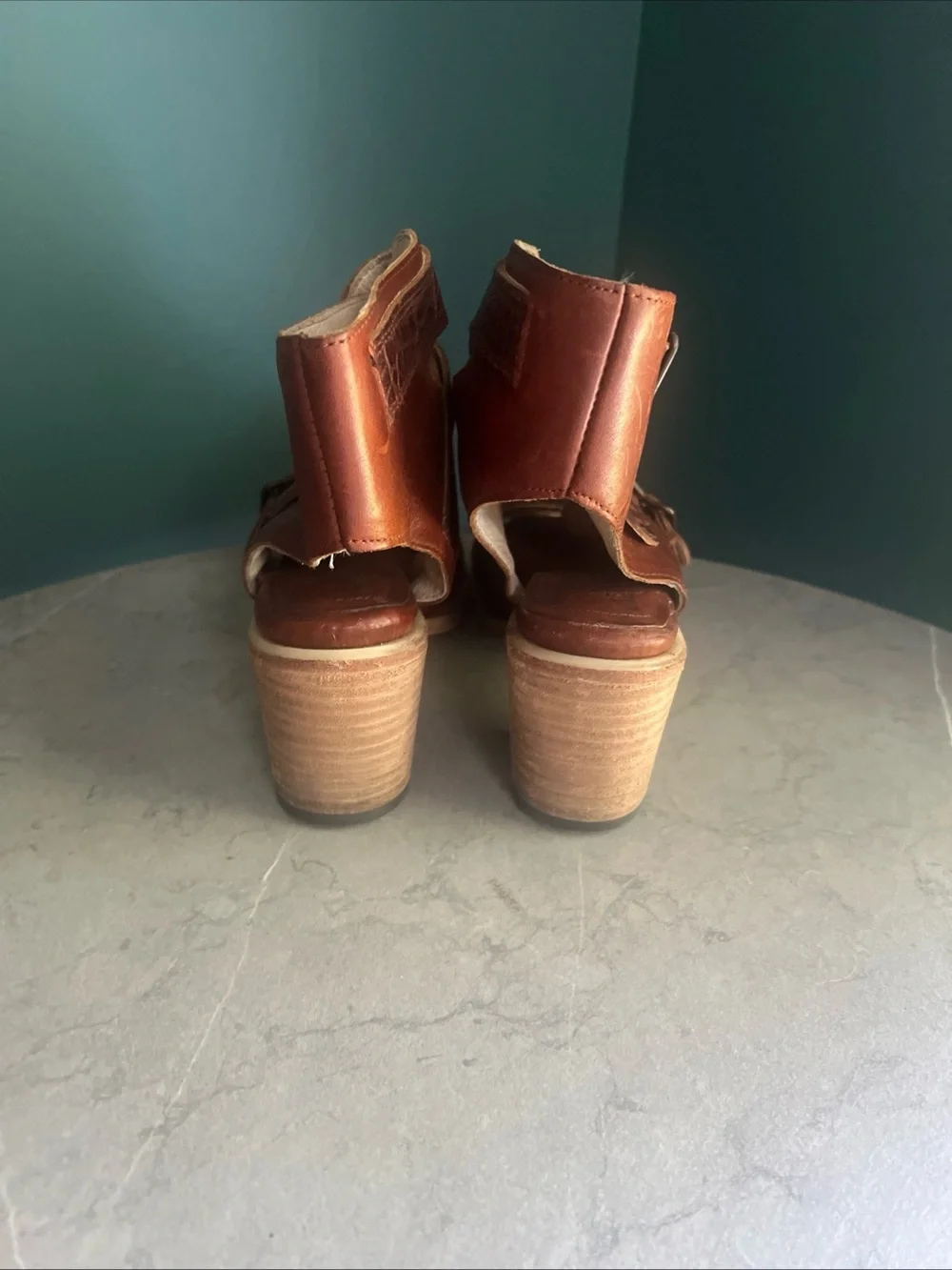 Freebird By Steven Quail Strappy Brown Leather Bootie Sandals